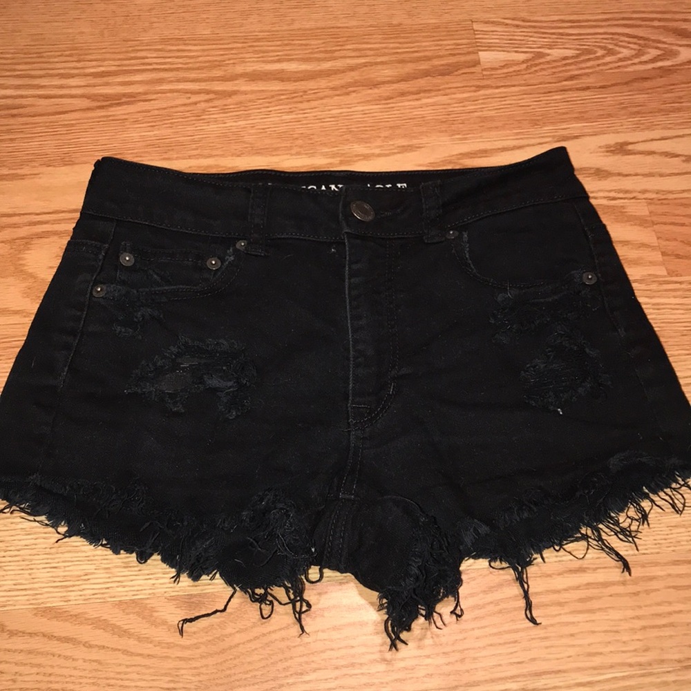 American eagle high waist black shorts